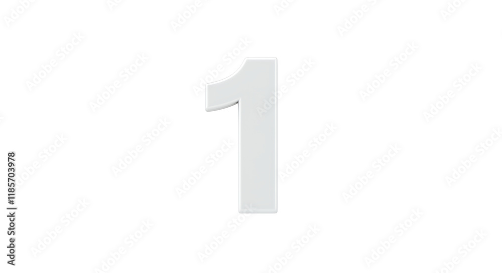 3D White Number One First Place Ranking Top Digit 3D White Number One First Place Ranking Top Digit