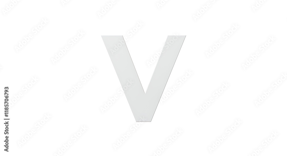 Simple White Letter V Alphabet Font Typography Design Element Simple White Letter V Alphabet Font Typography Design Element