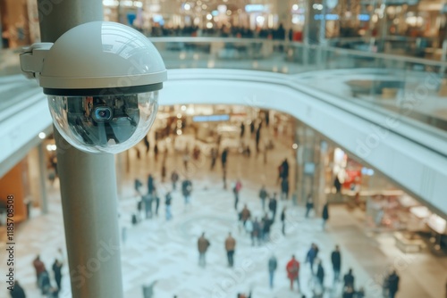 CCTV camera mounted on a high pole photo