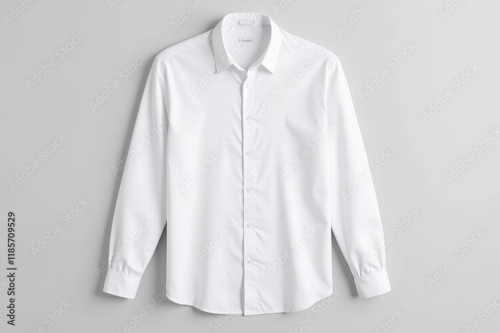 A crisp white long sleeve button down shirt A crisp white long sleeve button down shirt