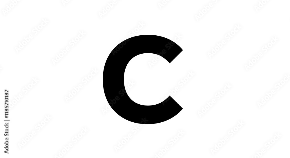 Bold Black Letter C Alphabet Graphic Design Element Bold Black Letter C Alphabet Graphic Design Element