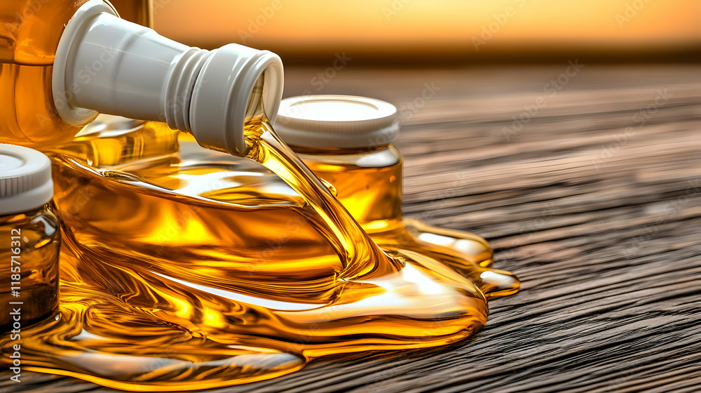 Cutout of a golden oil splash Cutout of a golden oil splash