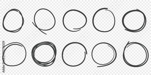 Circle line sketch icon in hand drawn style. Circular scribble doodle vector illustration on isolated background. Pencil or pen bubble sign business concept.