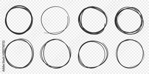 Circle line sketch icon in hand drawn style. Circular scribble doodle vector illustration on isolated background. Pencil or pen bubble sign business concept.