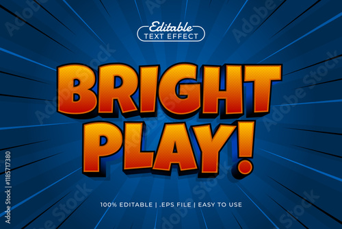 bright play editable text effect with a kids and happy text style