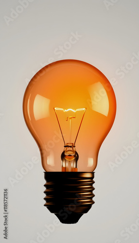 Light bulb symbolizing creative growth, with white tones