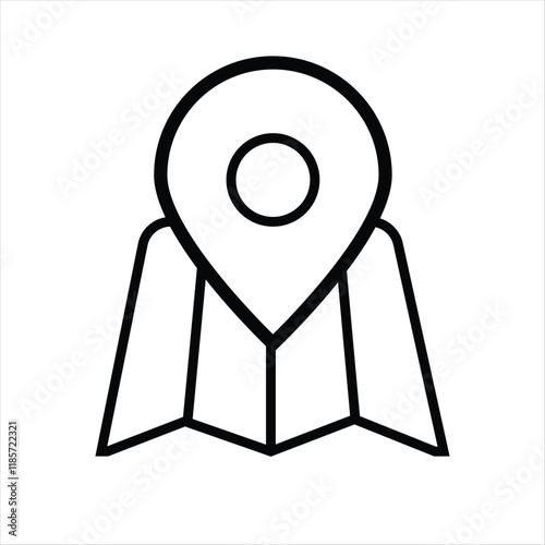 Land layer location vector icon. Location icon isolated on white background. Map pointer icon. Journey map icon vector illustration.