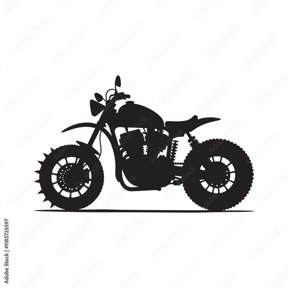 Obraz premium Motorbike, Motorcycle Silhouette, Big Bike, Vector Silhouette Of A Dirt Bike