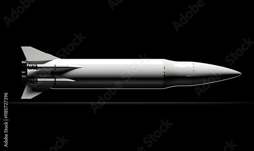 Minimalist Rocket Design, a sleek, geometric rocket silhouette against a plain background, emphasizing clean lines and modern aesthetics.