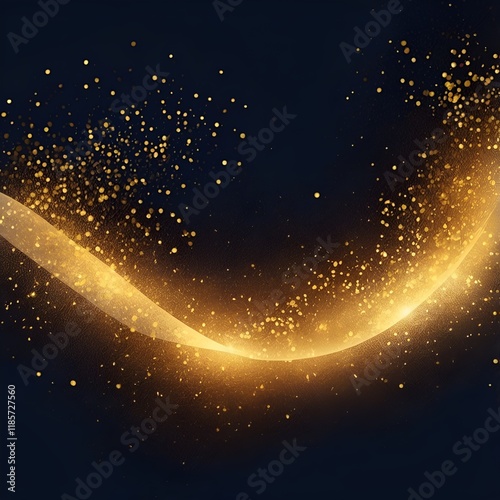  Abstract shiny Gold glitter wave with Foil Confetti design element