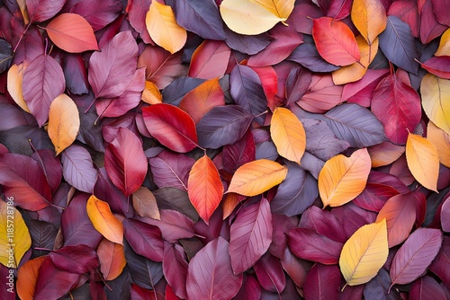 Autumn leaves ground cover, vibrant fall colors, background texture, design element photo