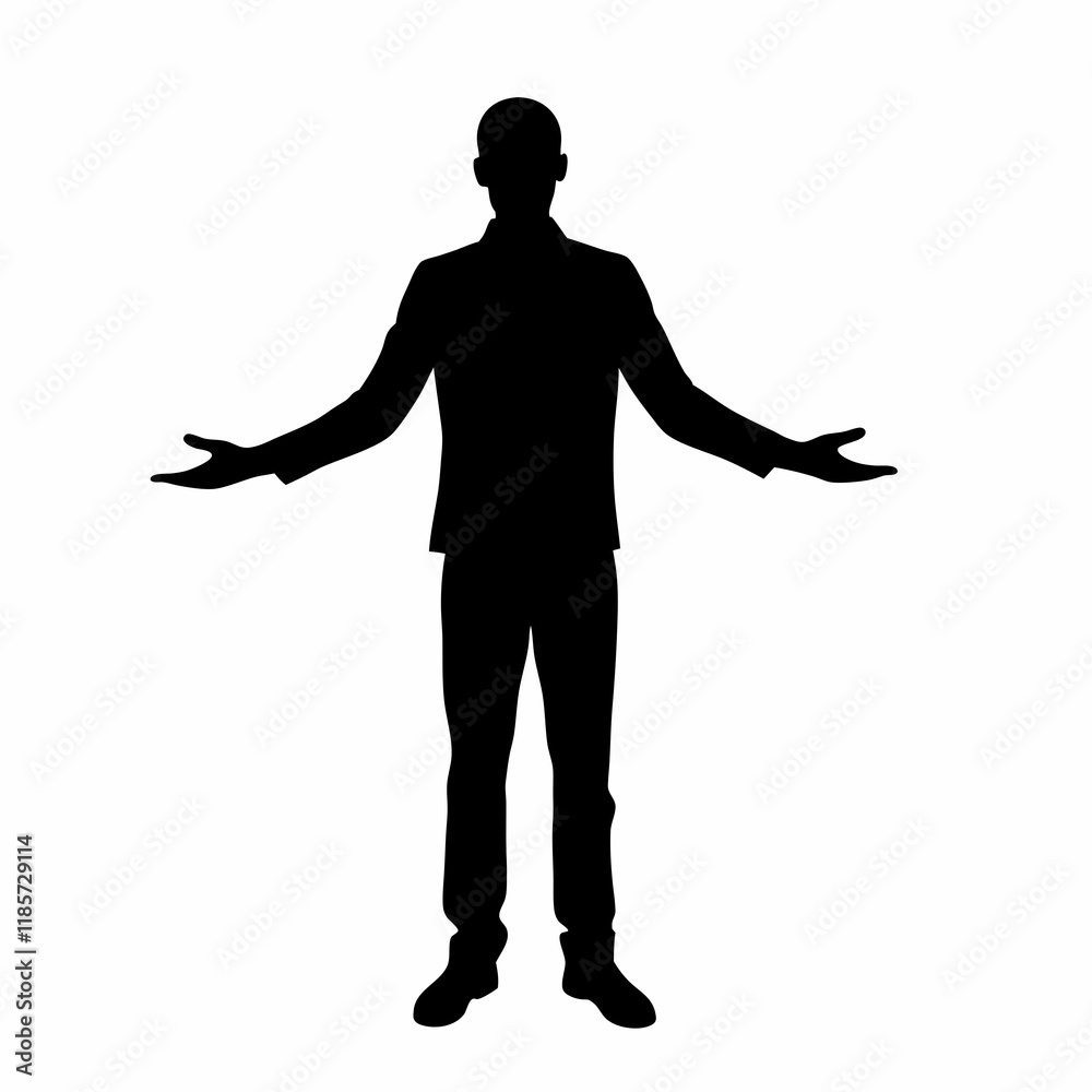 A man in a suit is standing in front of a white background. He is wearing black shoes and a black jacket A man in a suit is standing in front of a white background. He is wearing black shoes and a black jacket