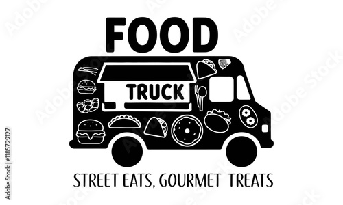 Food and Food Truck vector clipart icon