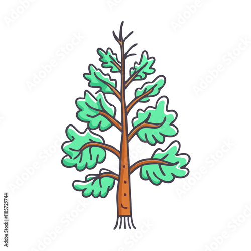 larch tree vector icon, trees vector illustration - simple illustration of larch tree perfect for logos, and trees-themed designs.