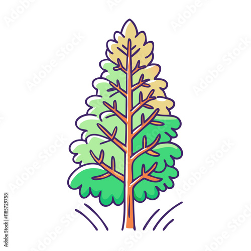 larch tree vector icon, trees vector illustration - simple illustration of larch tree perfect for logos, and trees-themed designs.