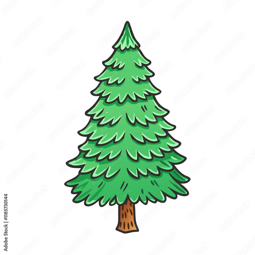 Obraz premium douglas fir tree vector icon, trees vector illustration - simple illustration of douglas fir tree perfect for logos, and trees-themed designs.