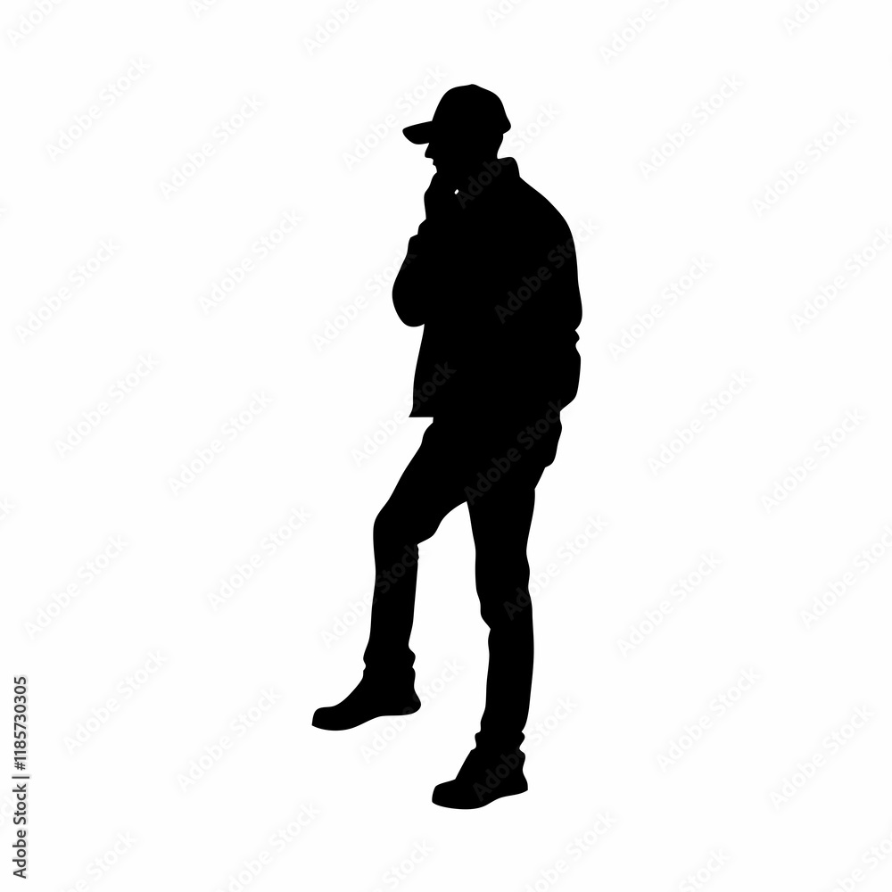 A man is wearing a backpack and a hat A man is wearing a backpack and a hat