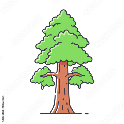 sequoia tree vector icon, trees vector illustration - simple illustration of sequoia tree perfect for logos, and trees-themed designs.