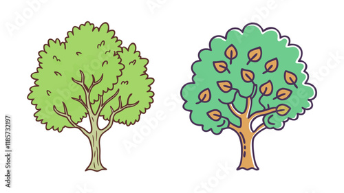 elm tree vector icon, trees vector illustration - simple illustration of elm tree perfect for logos, and trees-themed designs.