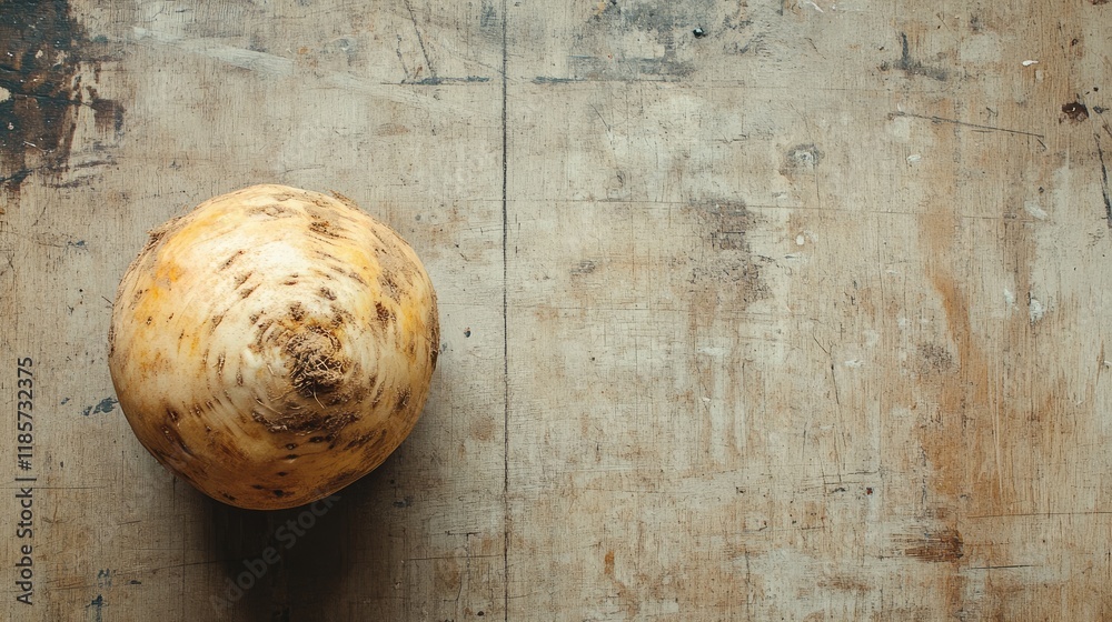 A Single Rutabaga on Rustic Wooden Surface. Fresh, Organic Root Vegetable, Harvest, Farm to Table Concept A Single Rutabaga on Rustic Wooden Surface. Fresh, Organic Root Vegetable, Harvest, Farm to Table Concept