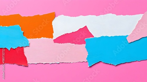 Wallpaper Mural Torn Textures with Geometric Patterns, an abstract composition showcasing layered materials, intricate shapes, and dynamic contrasts. Torontodigital.ca