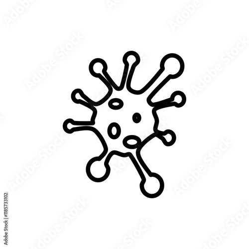 virus icon, simple flat style, logo sign symbol vector illustration pictogram, isolated on white for mobile app