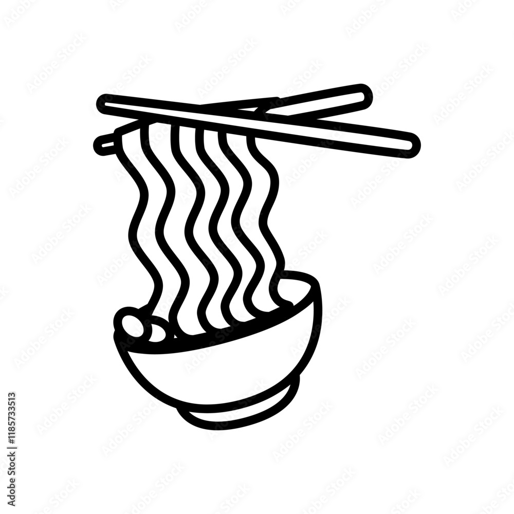 Japanese noodle bowl, simple flat style, logo sign symbol vector illustration pictogram, isolated on white for mobile app Japanese noodle bowl, simple flat style, logo sign symbol vector illustration pictogram, isolated on white for mobile app