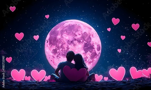 Heart-shaped constellation illuminating a starry night sky, evoking feelings of love and wonder in the vast universe.