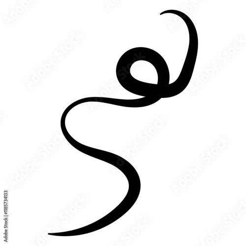 Liquid, organic blobs, y2k black style squiggles, groovy doodle wavy stripes inscribed in a rectangle long banner shape. Bold scribbles. Black fluid graphic design element. vector illustration