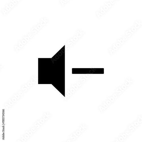 audio volume down icon, simple flat style, logo sign symbol vector illustration pictogram, isolated on white for mobile app
