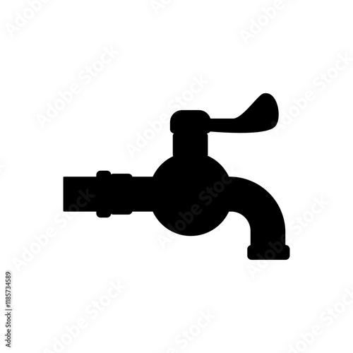water faucet icon, simple flat style, logo sign symbol vector illustration pictogram, isolated on white for mobile app