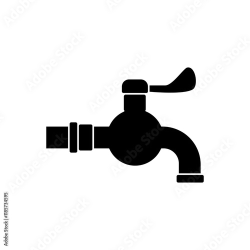 water faucet icon, simple flat style, logo sign symbol vector illustration pictogram, isolated on white for mobile app