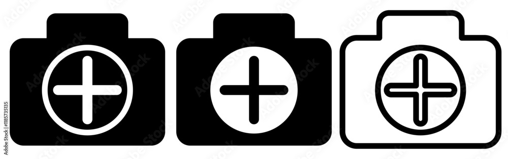 camera icon with plus sign, simple flat style, logo sign symbol vector illustration pictogram, isolated on white for mobile app camera icon with plus sign, simple flat style, logo sign symbol vector illustration pictogram, isolated on white for mobile app
