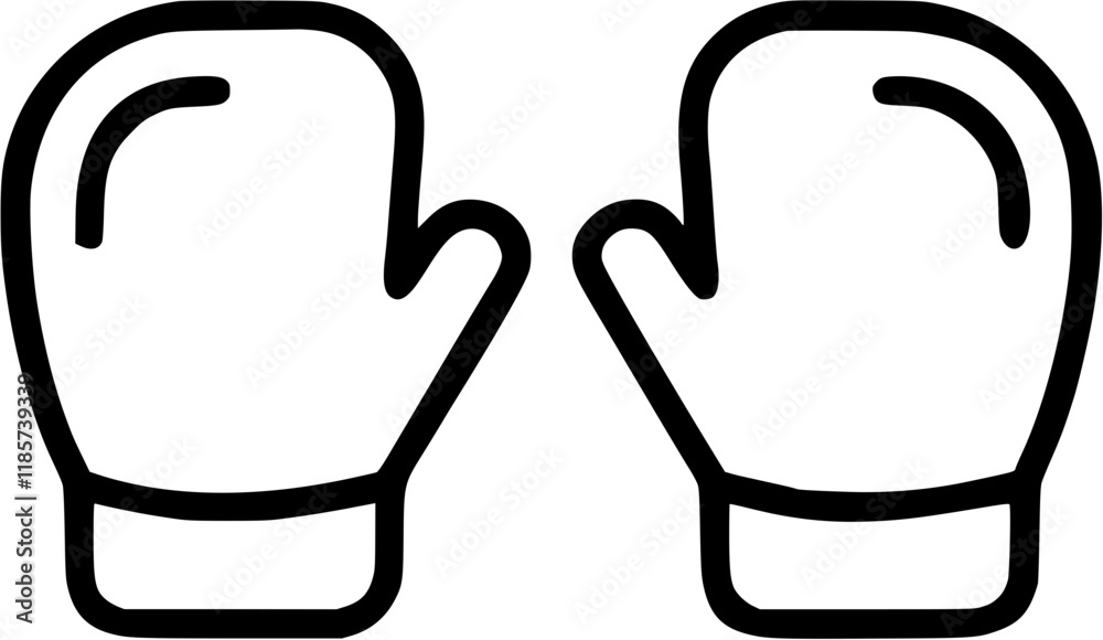 Boxing gloves in outline icon style, health and fitness theme. Boxing gloves in outline icon style, health and fitness theme.