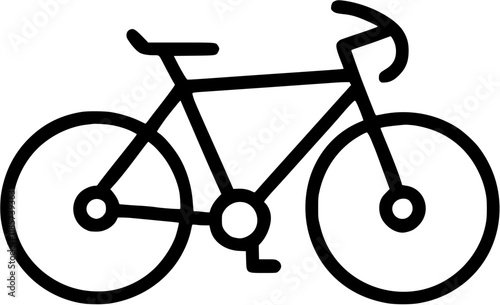 Cycling in outline icon style, health and fitness theme.