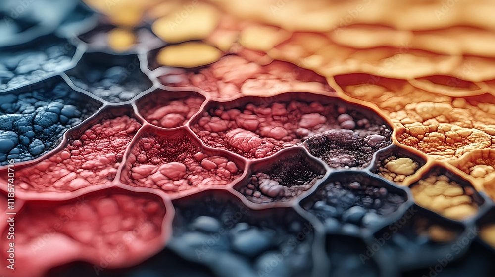 abstract cellular texture, red, blue, gold - abstract textures: the. abstract cellular texture, red, blue, gold - abstract textures: the.