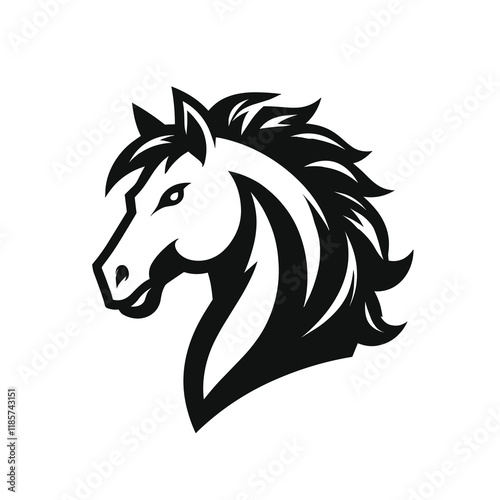Horse animal mascot logo or symbol vector art illustration tattoo