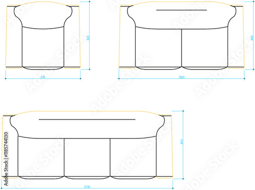 vector illustration of sofa chair furniture design for home living room.eps