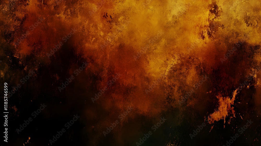 Fototapeta premium Fiery Orange and Black Abstract Texture Background