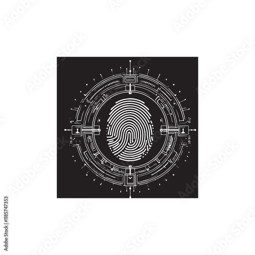 Biometric Security icon vector symbol design art illustration