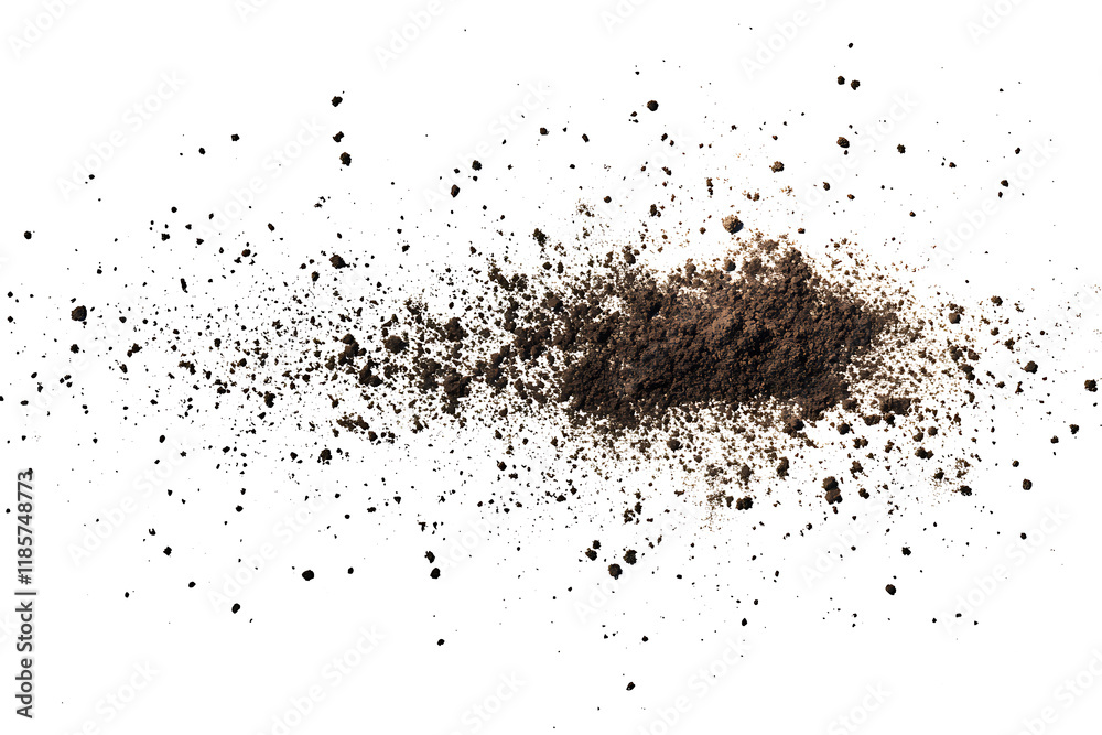 Pile of soil scattered isolated on PNG background Pile of soil scattered isolated on PNG background