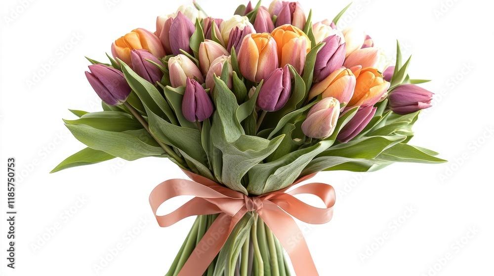 Obraz premium A Delicate Bouquet of Pastel Tulips