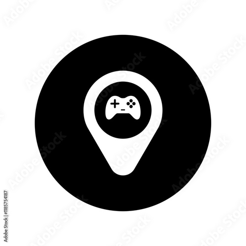 arcade game center location icon or arcade game center location symbol isolated on transparent background