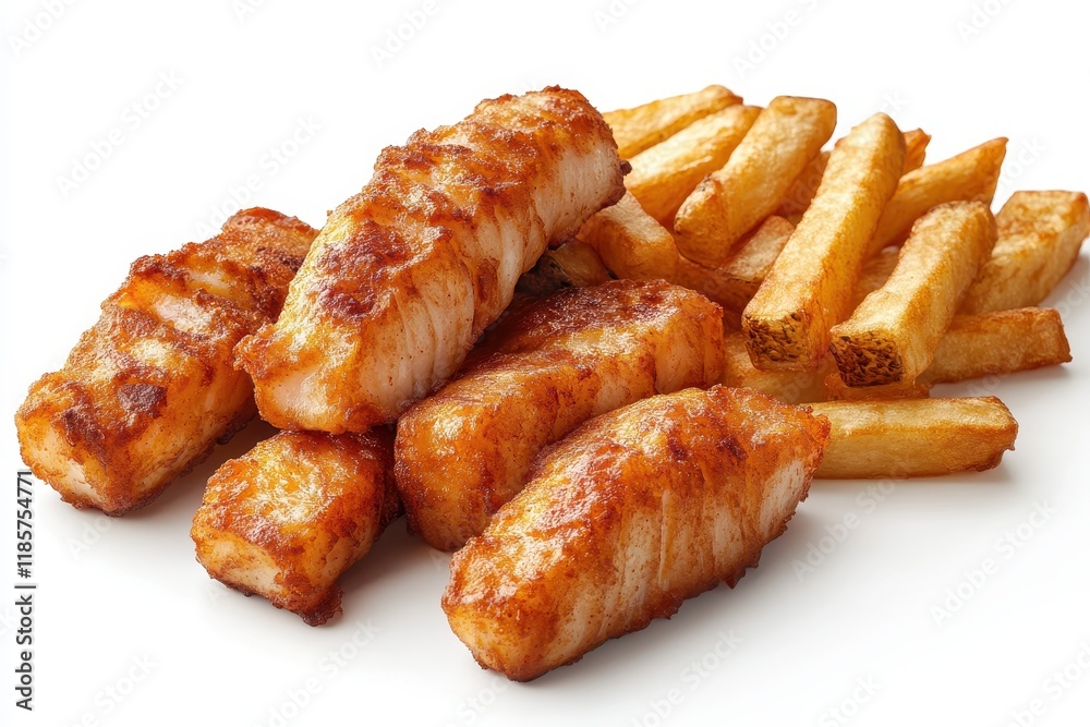 Crispy golden fish fingers served with french fries. Perfect for menus, food blogs, or restaurant websites. Crispy golden fish fingers served with french fries. Perfect for menus, food blogs, or restaurant websites.
