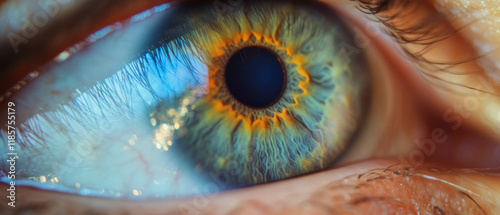 Exploration of the cosmos through a double exposure of the human eye and galaxy