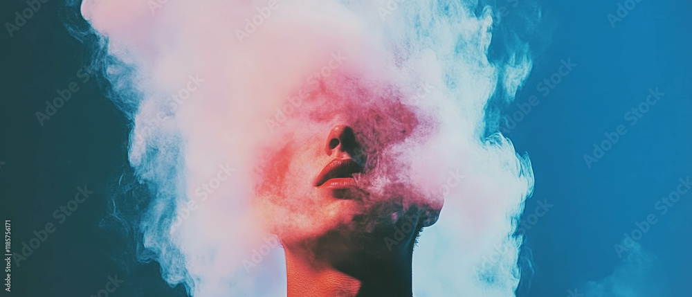 Ethereal smoke and nebula blend create a cosmic and mysterious atmosphere