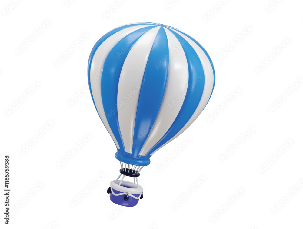 Obraz premium Hot air balloon icon 3d rendering vector illustration