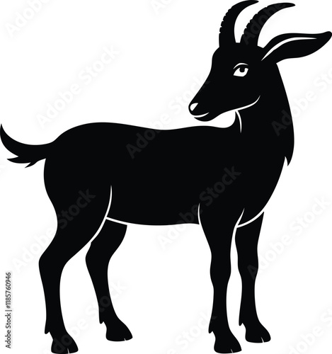 goat silhouette vector, baby goat silhouette