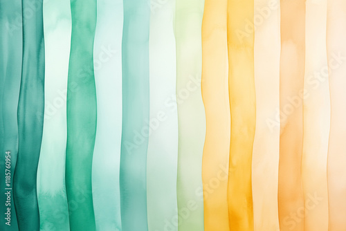 Wallpaper Mural seamless tileable pattern of green and yellow watercolor rainbows, softly blending with textured brushstrokes. The design has a playful yet artistic vibe, perfect for stationery, fabric, wallpapers, o Torontodigital.ca