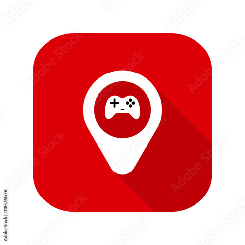 arcade game center location icon or arcade game center location symbol isolated on transparent background